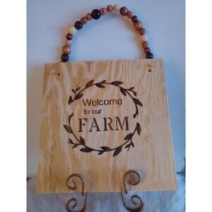 Handmade Welcome Sign Wood Burnished 12" X 12" Wall Hanging Country Decor
